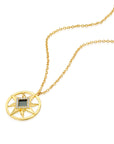 14k Solid Gold Sun Necklace