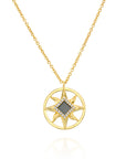 14k Solid Gold Sun Necklace