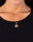 14k Solid Gold Sun Necklace