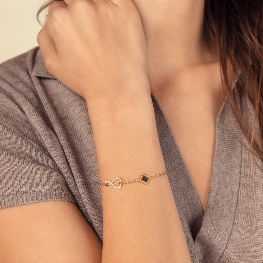 14k Solid Gold Eternal Love Bracelet