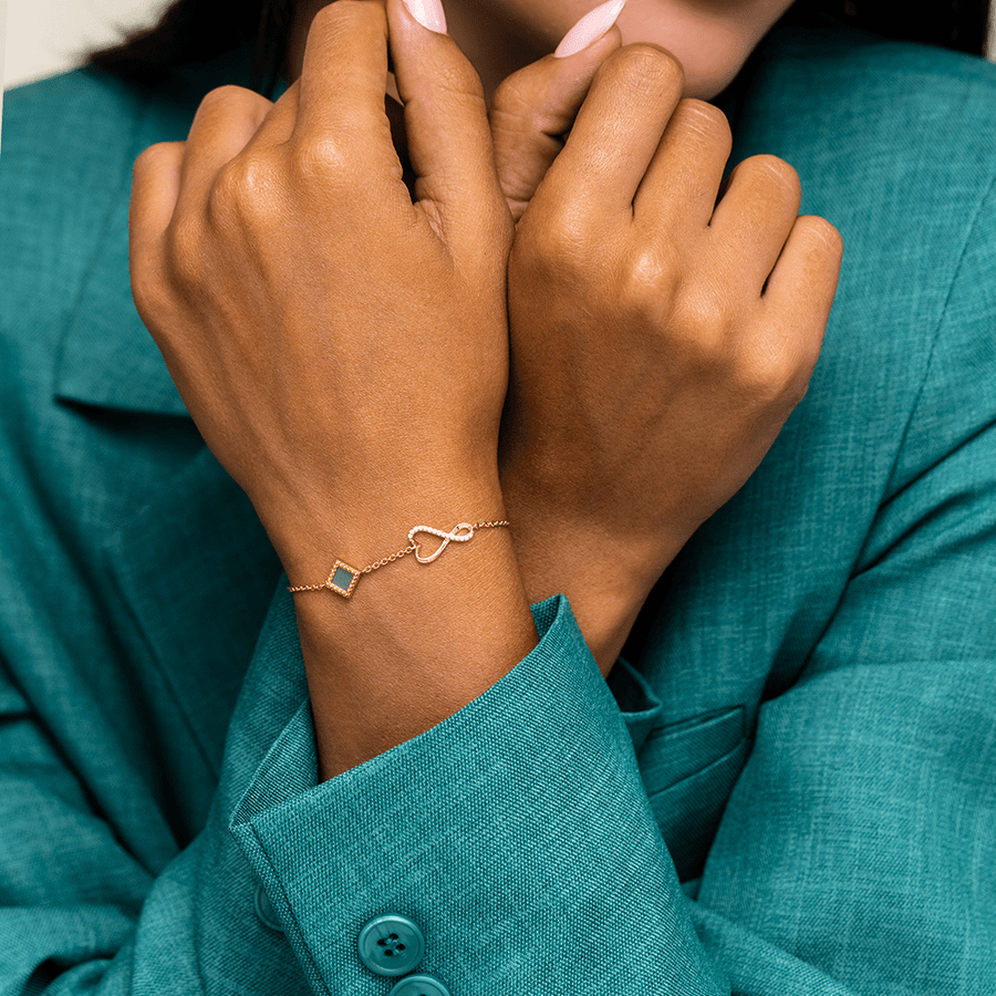 14k Solid Gold Eternal Love Bracelet